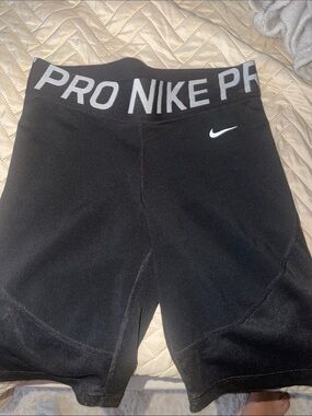 Nike Black Pro Training Compression Shorts with White Swoosh